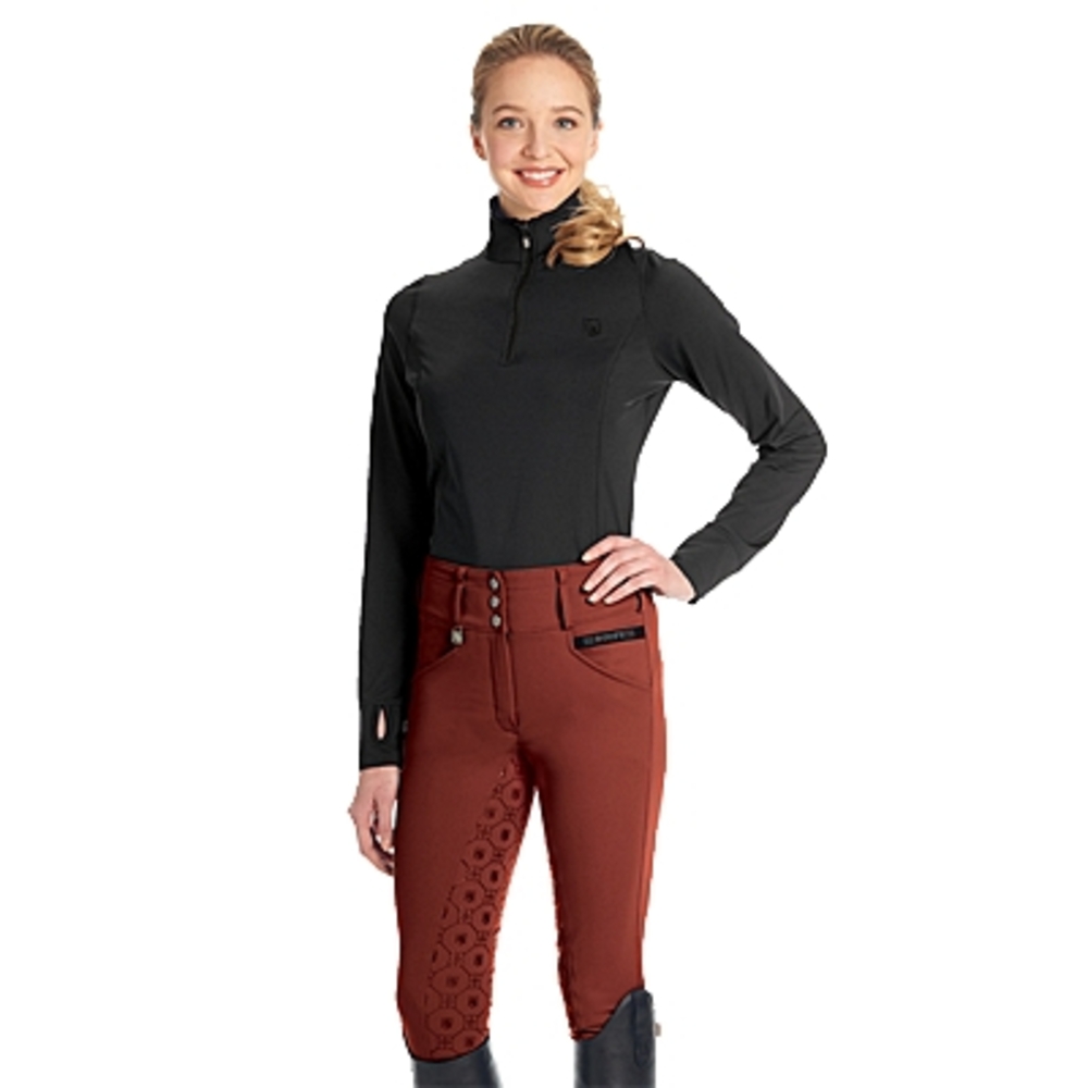 Romfh Women's Black and Brown Riding Pants